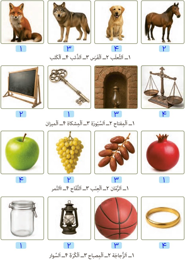برای تمرین در خانه صفحه 62 درس چهارم عربی پایه یازدهم مشترک رشته ریاضی و تجربی