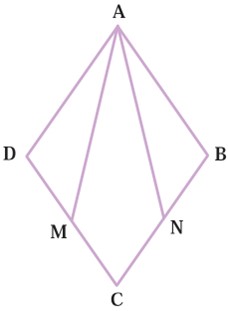 حل فعالیت صفحه 46 ریاضی نهم - اثبات هم نهشتی مثلث ها در لوزی