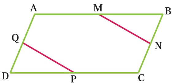 حل تمرین 1 صفحه 51 ریاضی نهم - اثبات برابری پاره خط ها در متوازی الاضلاع