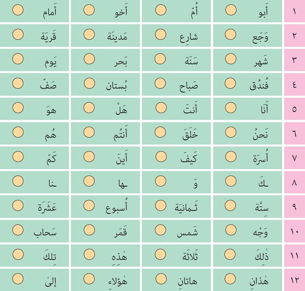 تمرین برای خانه درس 12 عربی پایه هفتم