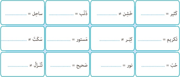 تمرین هشتم صفحه 60 درس چهارم عربی پایه یازدهم مشترک رشته ریاضی و تجربی