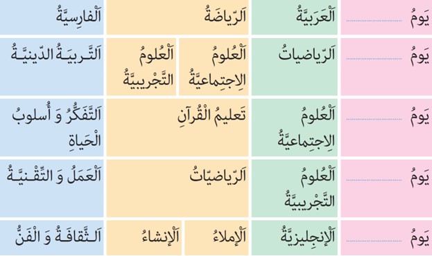 تمرین هفتم صفحه 18 درس اول عربی پایه هشتم