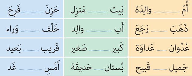 تمرین نهم صفحه 19 درس اول عربی پایه هشتم
