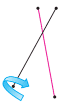 شکل سوال 1 صفحه 96 هندسه ذهم ریاضی، دو پاره خط متقاطع