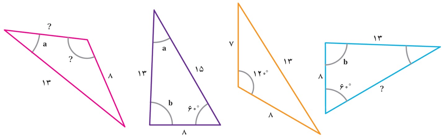 سوال 2 فعالیت صفحه 44 ریاضی نهم - هم نهشتی مثلث ها