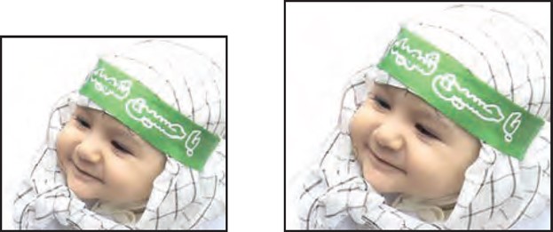 تصویر کودکی با سربند یا حسین شهید در فعالیت درس شکل های متشابه ریاضی نهم صفحه 53