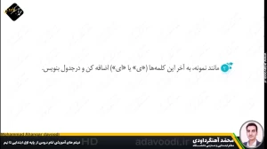 تدریس درس چهارم نگارش سوم ابتدایی توسط محمد آهنگرداودی (قسمت 2)