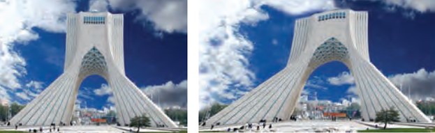 مثال برج آزادی برای تشخیص شکل های متشابه در ریاضی نهم صفحه 53