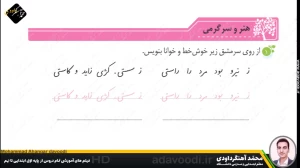 تدریس درس دوم نگارش سوم ابتدایی توسط محمد آهنگرداودی (قسمت 4)